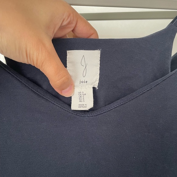 Joie Grayish Blue Sleeveless Asymmetrical V-Neck Midi Dress - Small - Picture 5 of 5